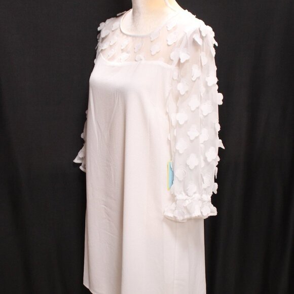 NWT CeCe Long Sleeve Mixed Media Clover Clip Dress - Picture 6 of 15